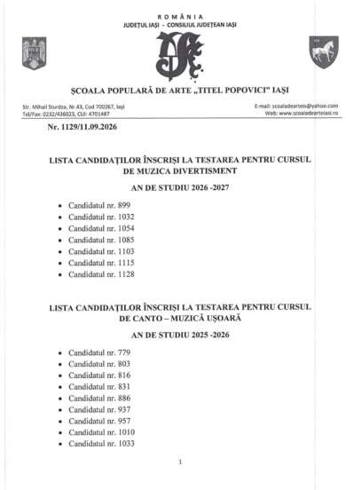 LISTE CANDIDAȚI TESTĂRI 2026